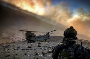 Afghanistan Helicopter on Mountain